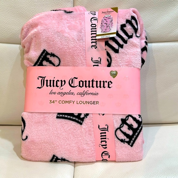 NWT Juicy Couture Women's Pink with Crown Pattern 34" Comfy Lounger in Size S/M - Picture 1 of 6